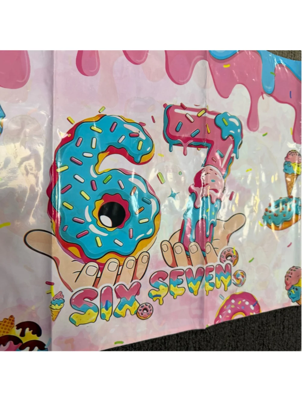 Birthday Party Decorations Banner Set, Pink and Blue 67 theme